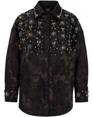Pinko Embellished Camouflage Shirt Jacket - Black