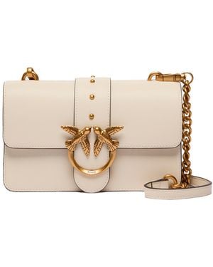 Pinko Borsa A Tracolla Mini Love Bag Bianco Seta/Antique - Natural