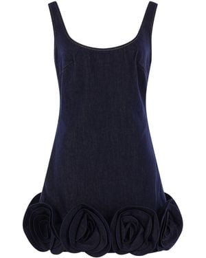 Self-Portrait Denim Mini Dress - Blue