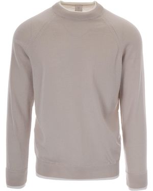 Eleventy Maglia Girocollo Double Sabbia - Gray