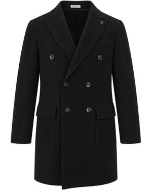 BRERAS Milano Cappotto Doppiopetto Con Martingala Nero - Black