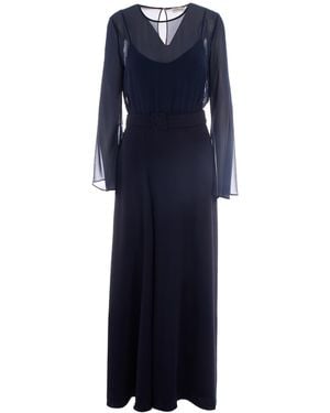 P.A.R.O.S.H. Crew-Neck Maxi Dress - Blue