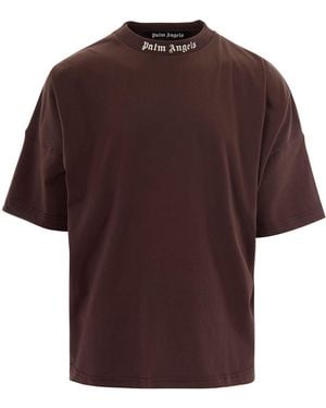 Palm Angels Oversized T-Shirt With Classic Logo Print - Red