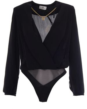 Elisabetta Franchi Body Georgette Nero - Blue