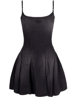 DIESEL Short Denim Dress With Adjustable Straps - Black