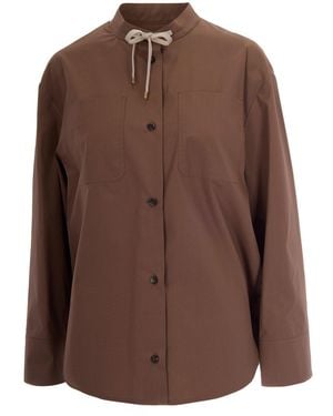 Max Mara Elegant Button-Up Mini Shirt - Brown