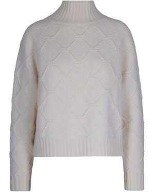 Elisabetta Franchi Maglione Con Losanghe Jacquard Panna - Grigio