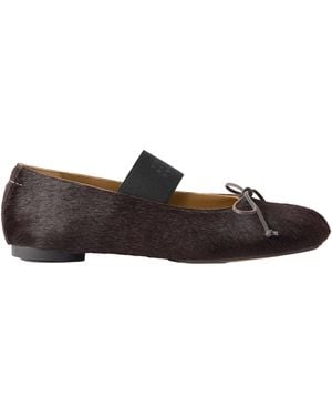 MM6 by Maison Margiela Ballerina Pony Hair Dark - Brown