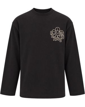 flâneur T-Shirt Ls Stampa - Black
