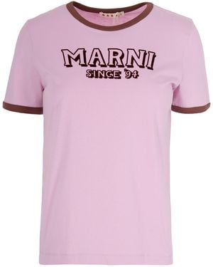 Marni T-Shirt With Contrasting Edges - Pink