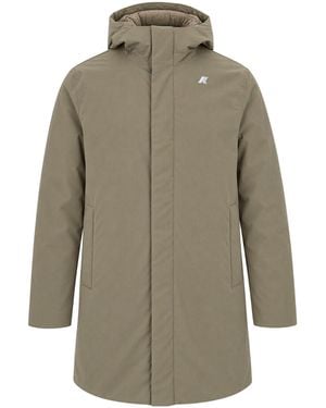K-Way Giubbino Thomas Warm Micro Canvas Khaki - Gray