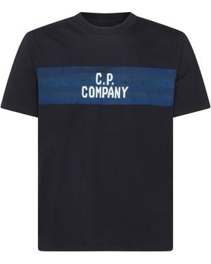 C.P. Company T-Shirt Striped Total Eclipse - Blue