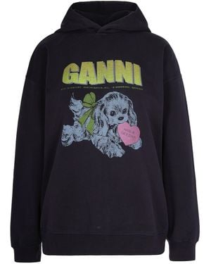 Ganni Felpa Isoli Oversized Phantom - Black