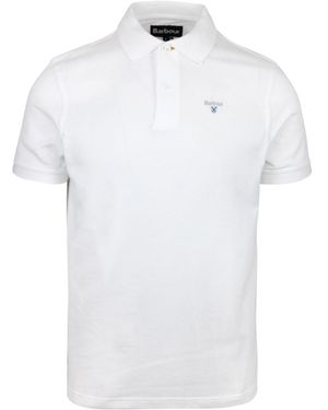 Barbour Polo Con Logo Ricamato - Bianco