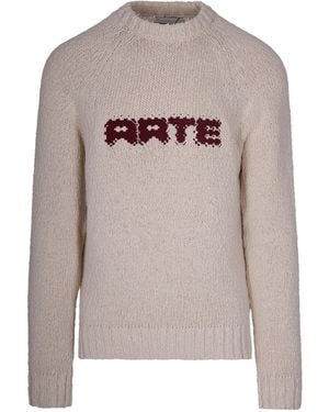 Arte' Maglia Pixel Front Cream - Gray
