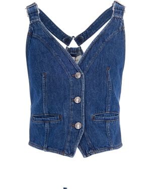 Sportmax Gilet Denim Blu Notte - Blue
