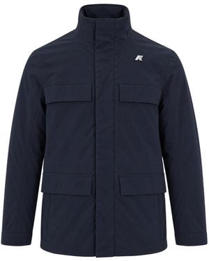 K-Way Giubbino Manuene Warm Micro Canvas Depth - Blue