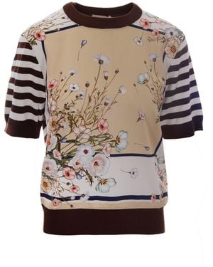Liu Jo T-Shirt Inserto Foulard - Multicolor