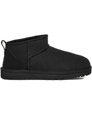 UGG Reversed Shearling Ankle Boot With Suede Counter - Black