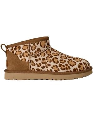 UGG Stivaletto Donna Classic Ultra Mini Felicity Leopard Jasmine - Marrone
