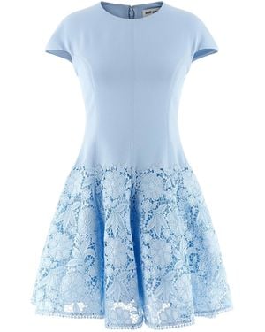 Self-Portrait Light Lace Dress - Blue