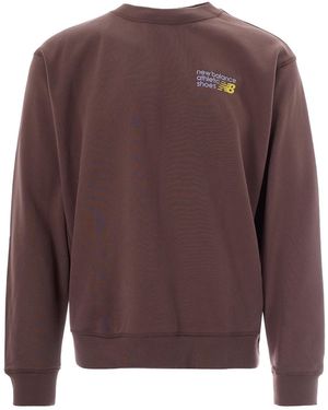 New Balance Felpa Athletics Premium Logo Crew - Purple