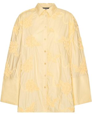 ROTATE BIRGER CHRISTENSEN Flower Italian Straw Shirt - Natural