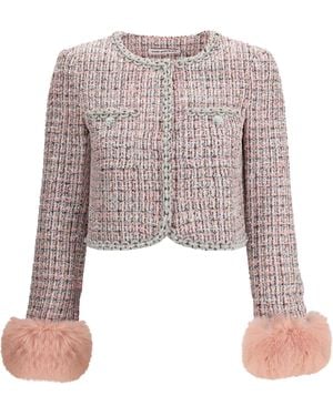 Self-Portrait Tweed Jackets - Pink
