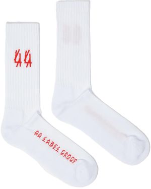 44 Label Group Calzini Bianchi Con Logo - Bianco