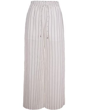 Liu Jo Pinstriped Lyocell Pants - White