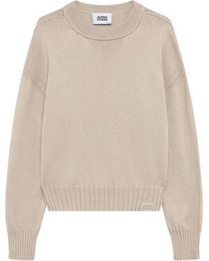 Alpha Studio Maglia Girocollo Corda - Natural