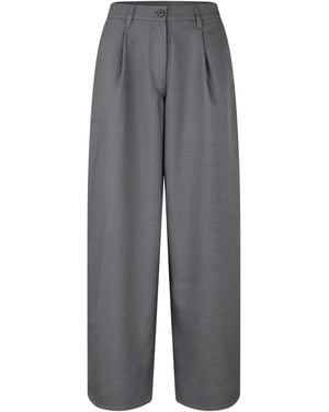 Samsøe & Samsøe Pantalone Saharper Pleat Dark Melange - Gray