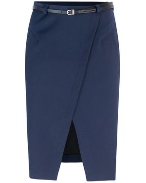 Patrizia Pepe Longuette "Essential" Blu Con Cintura - Blue
