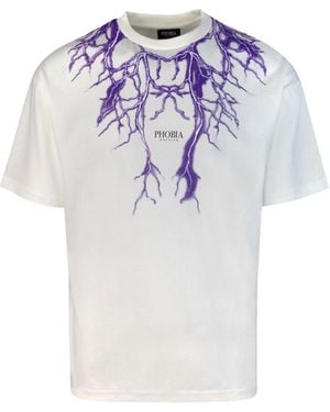 PHOBIA ARCHIVE Oversize Lightning Graphic T-Shirt - White