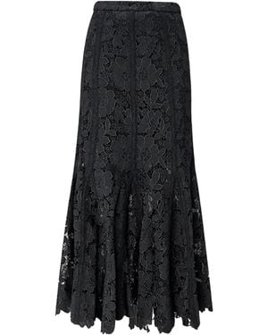 Self-Portrait Gonna Midi Lace - Nero