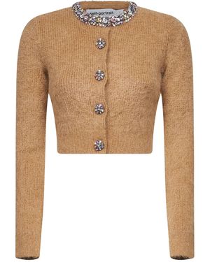 Self-Portrait Cardigan - Brown