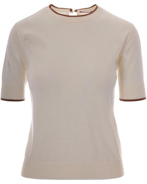 Max Mara Solid Crew Neck Jumper - White