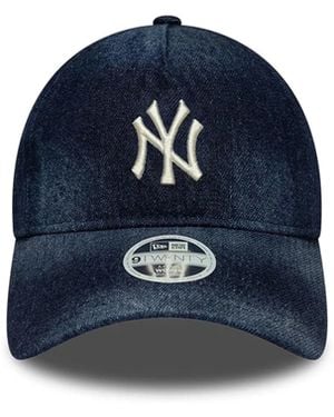 KTZ Cappellino 9Twenty A-Frame New York Yankees Mlb Denim Blu Donna - Blue