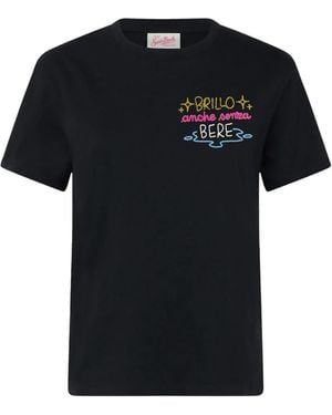 Mc2 Saint Barth T-Shirt Emilie Nera Con Ricamo Brillo Anche Senza Bere - Black