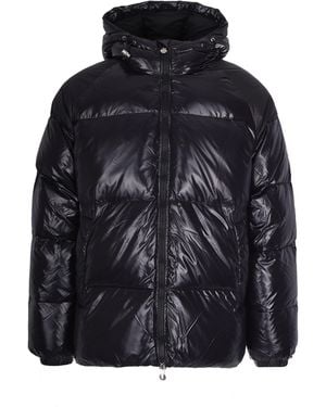 Pyrenex Piumino Bomber Laccato Con Cappuccio - Black