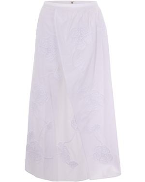 Liu Jo Midi Embroidered Skirt - Purple