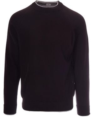 Eleventy Maglia Girocollo Double Bordeaux - Blue