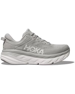 Hoka One One Harbor Mist Bondi 7 Mesh Sneakers - Gray