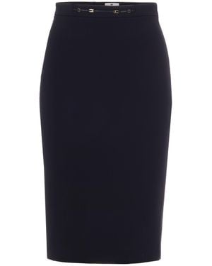 Elisabetta Franchi Gonna Dettaglio Gioiello Nero - Blue
