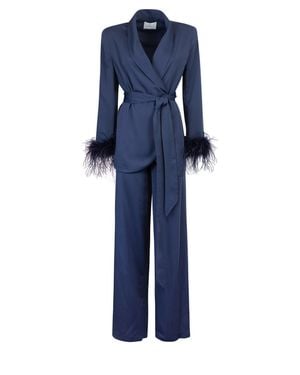 The Archivia Tailleur Ives Blu Con Piume