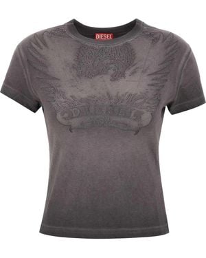 DIESEL T-Shirt Devorè Plum - Gray