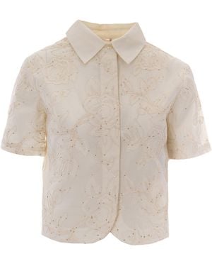 Liu Jo Camicia Ricami Natural Flower - White