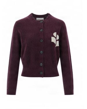 Isabel Marant Button-Front Graphic Cardigan - Purple