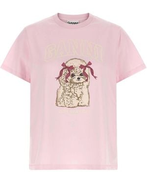 Ganni T-Shirts - Pink