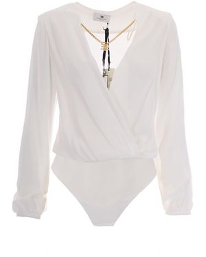 Elisabetta Franchi Body Georgette Avorio - White